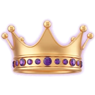 Goldene Krone mit Amethysten als Markenzeichen