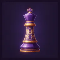 Schachk&ouml;nig aus Amethyst mit goldenen Gravuren als Markenzeichen